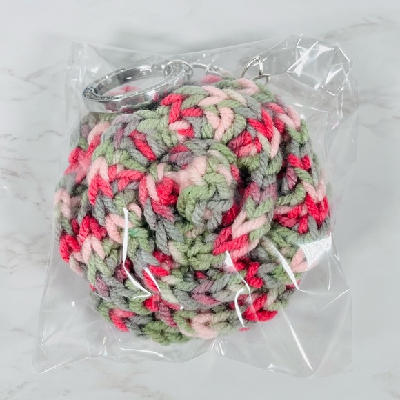 Crochet Ombre Flower Bag Charm with Dragonfly - Picture 5 of 5